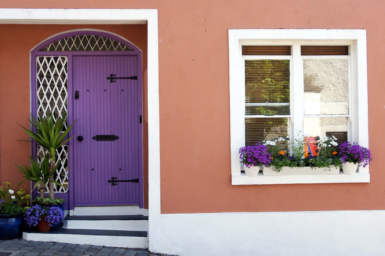 house wall door window free photo