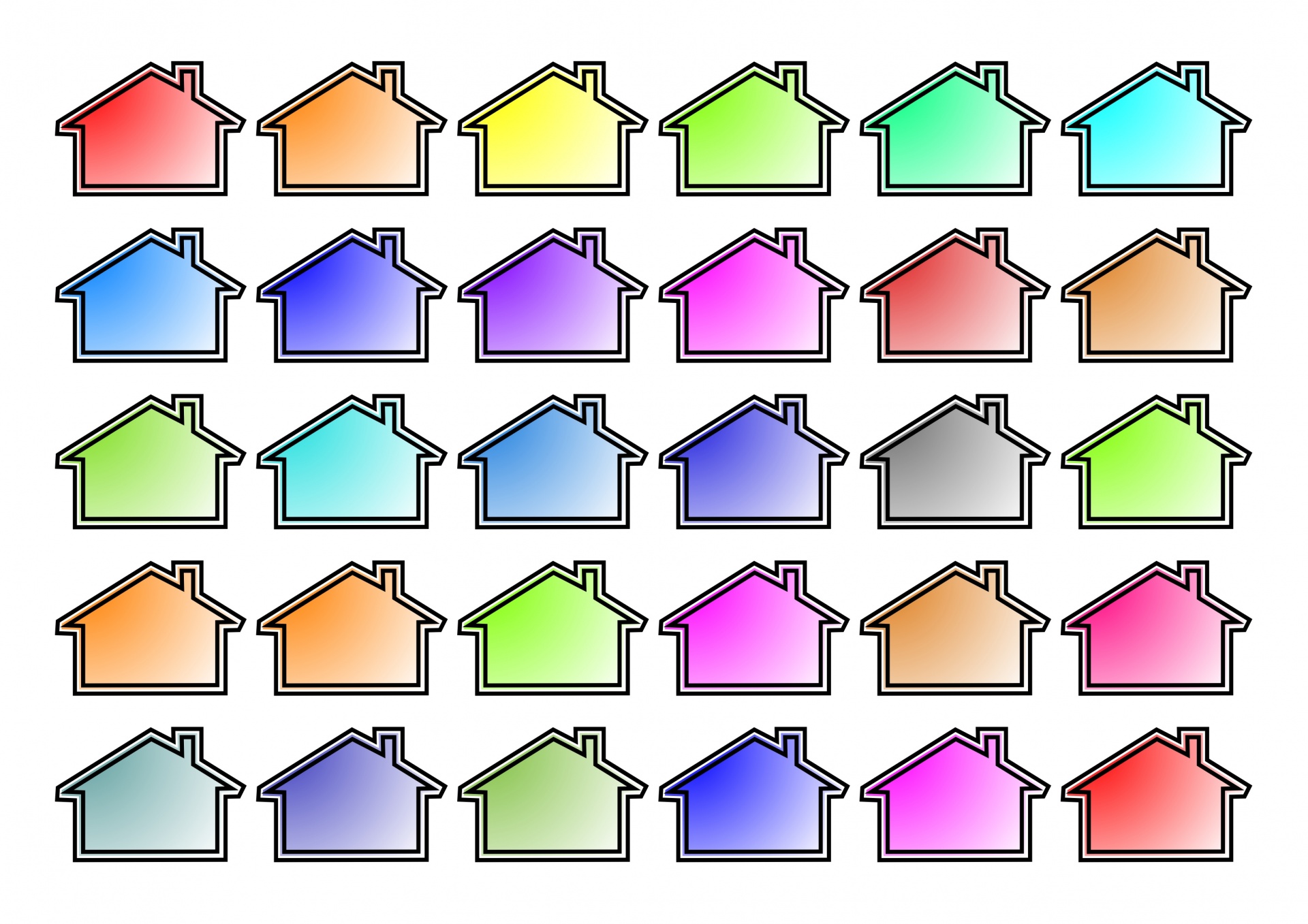 houses art colours free photo