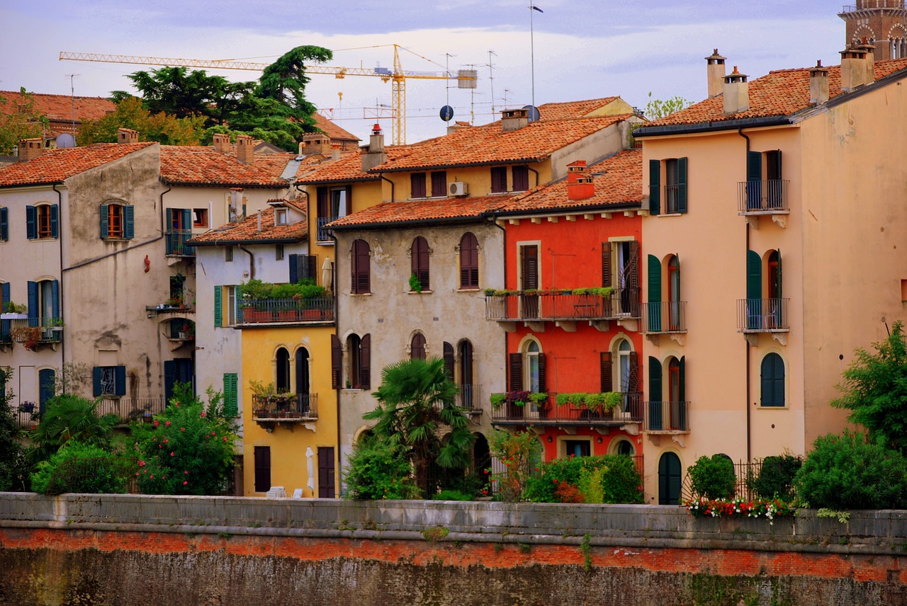 houses colorful verona free photo