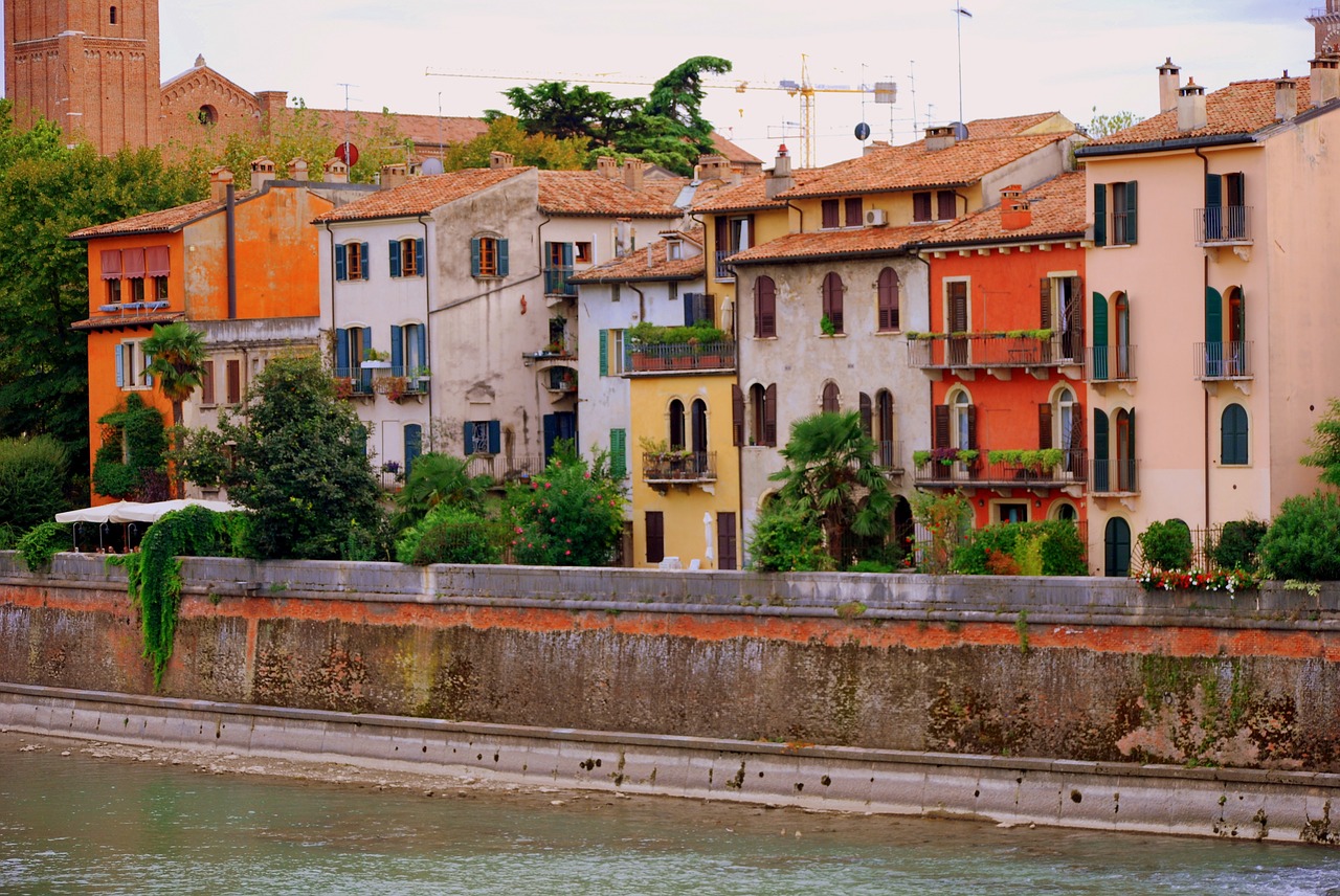 houses colorful verona free photo