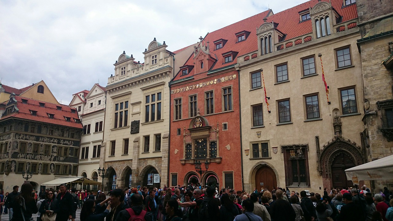 houses prague the crowd free photo