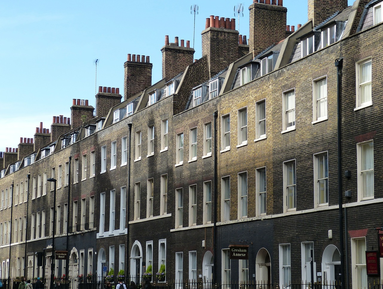 houses facades homes chimneys free photo