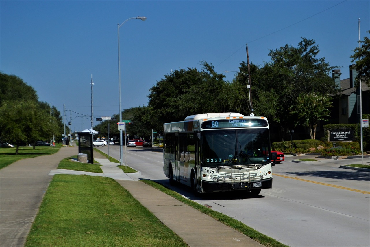 houston texas metro bus bus stop road free photo
