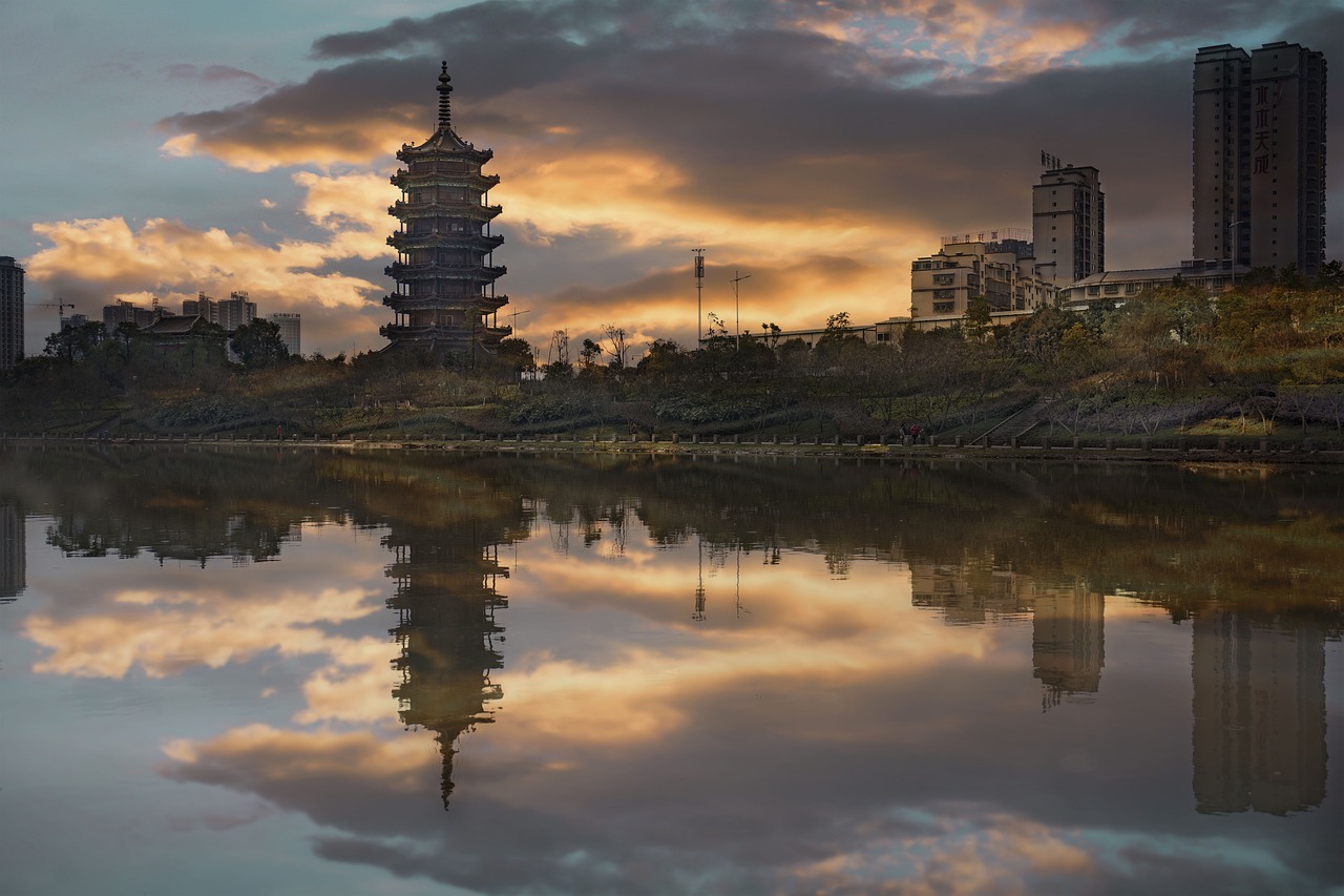 huaihua sunset hongxia free photo