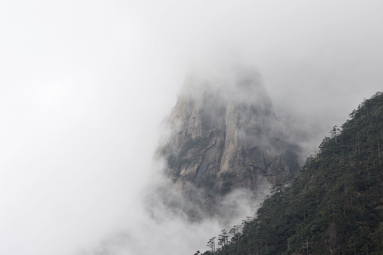 huangshan winter a surname mist free photo