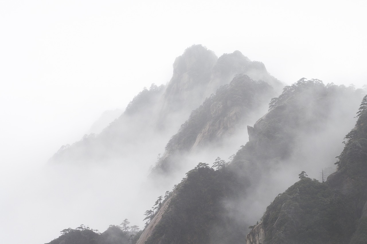 huangshan winter a surname mist free photo