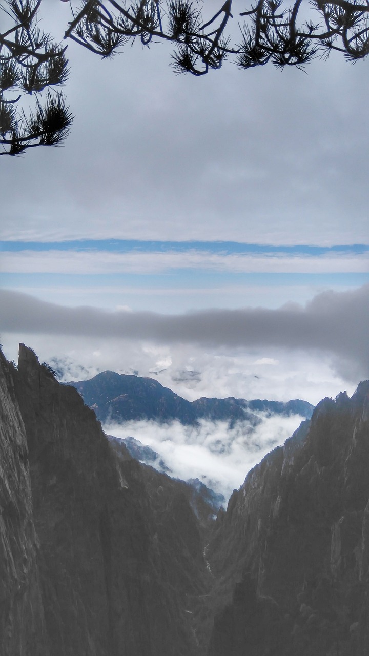 huangshan the scenery cloud free photo