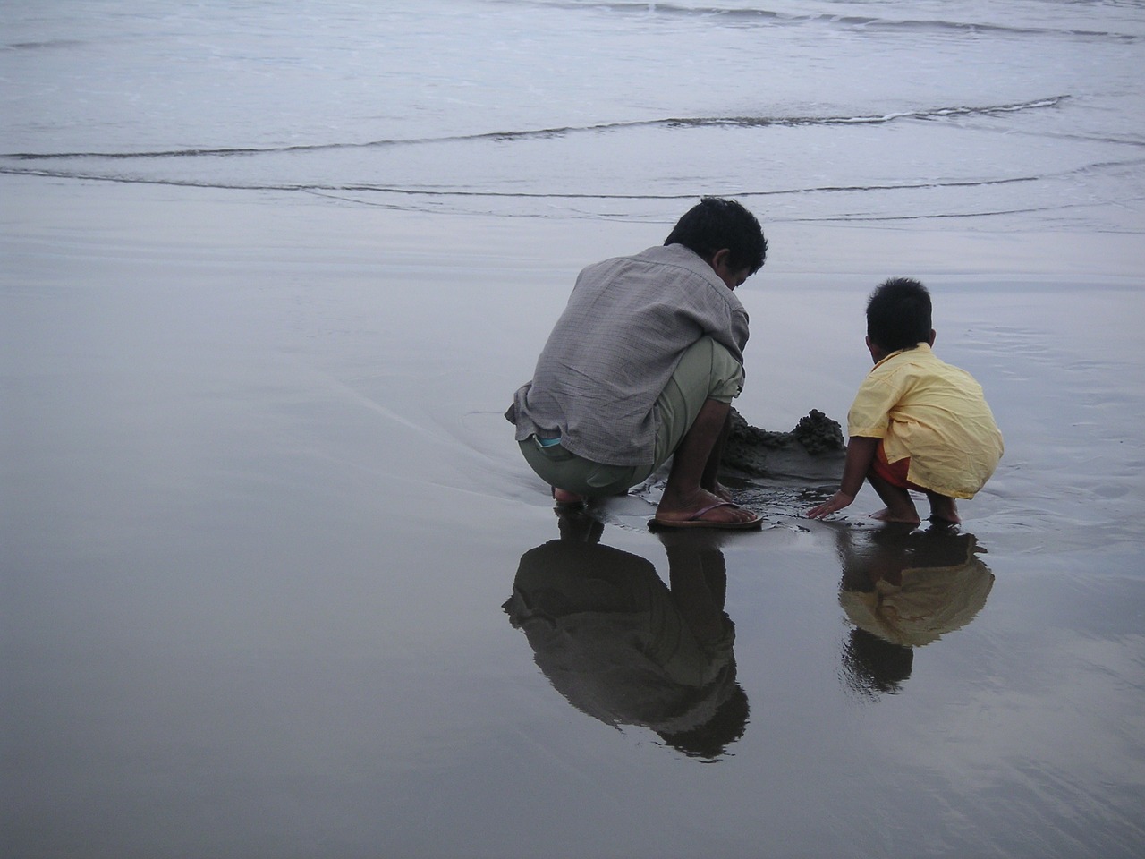 human beach sea free photo