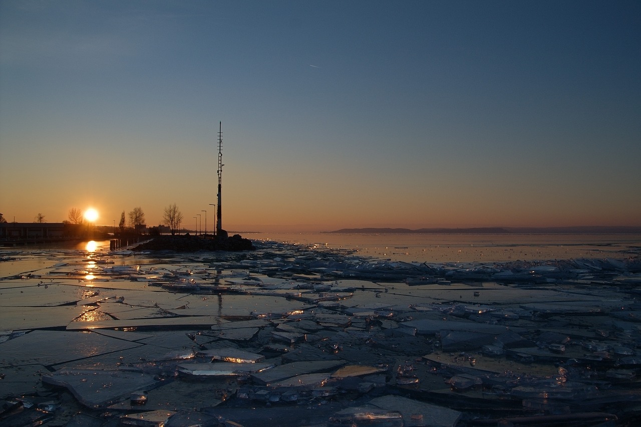 hungary lake balaton nightfall free photo