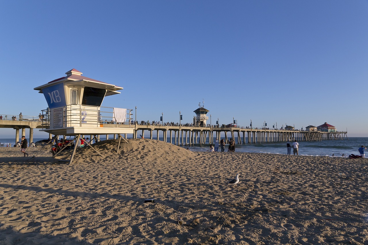 huntington beach ocean sand free photo