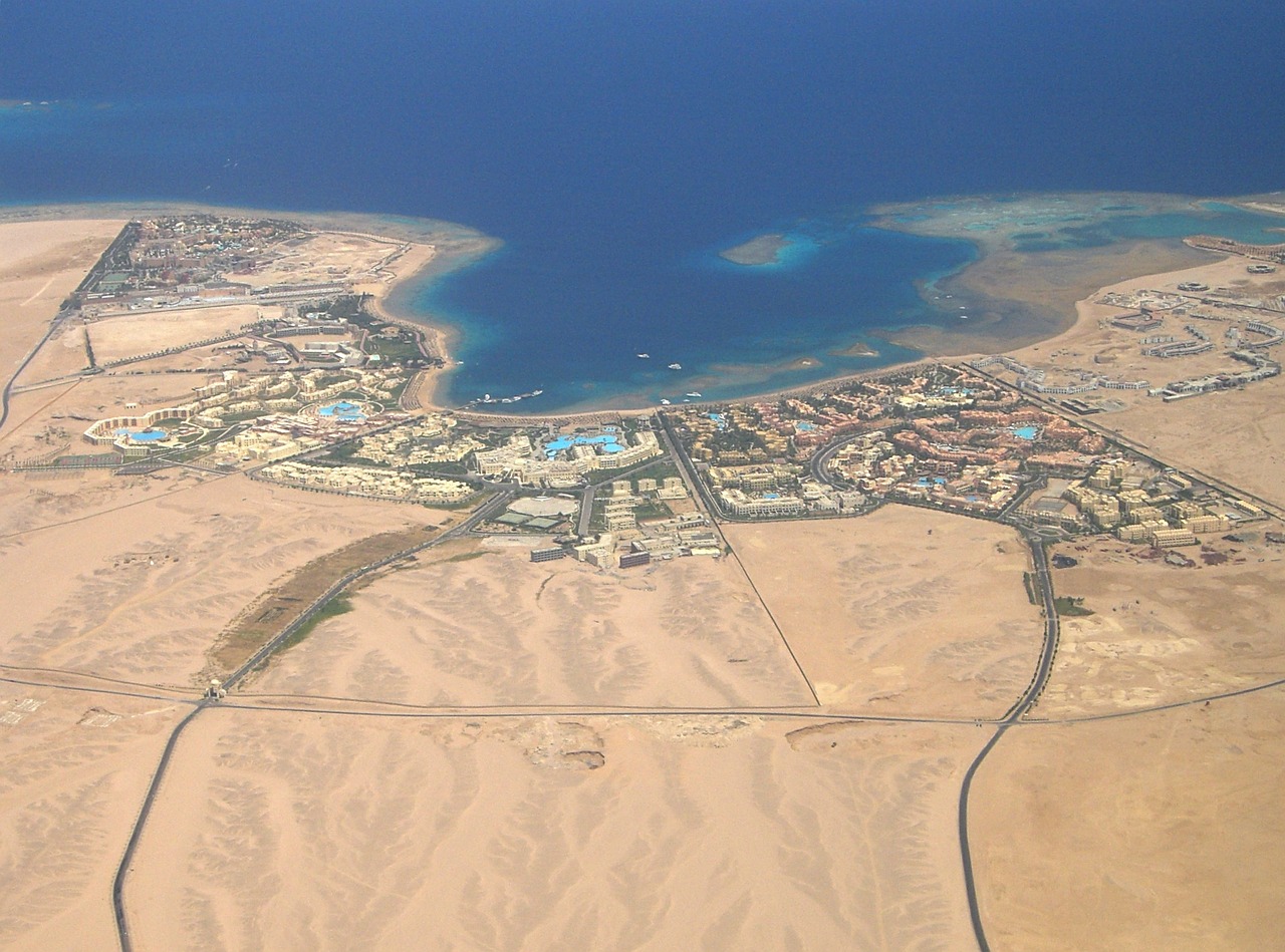 hurghada view from the plane free photo