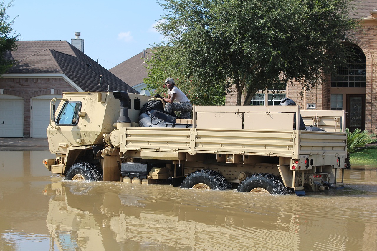 hurricane harvey  flood  army free photo