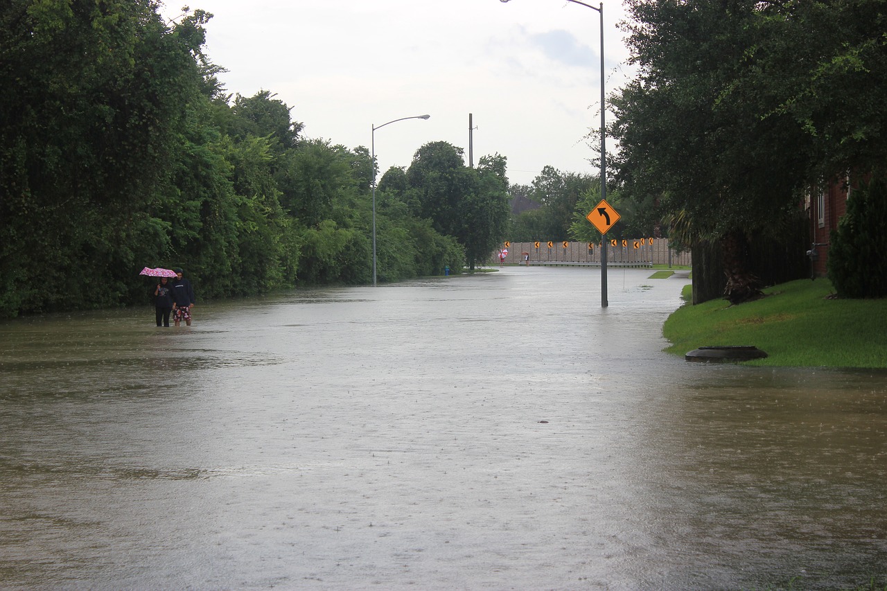 hurricane harvey  flood  couple free photo