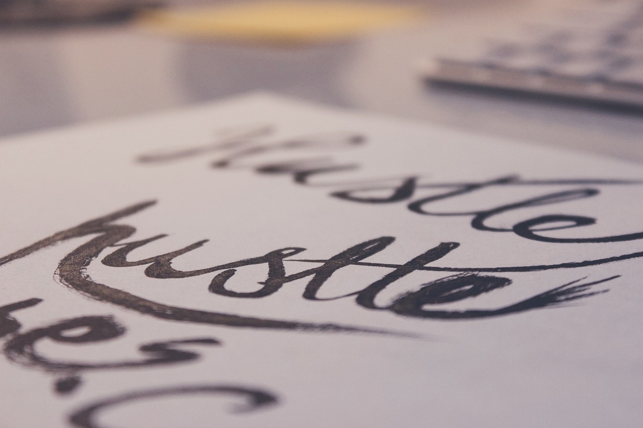 hustle lettering letters free photo