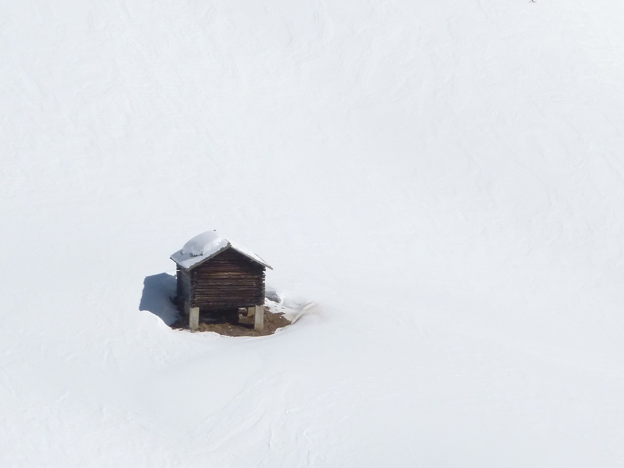 hut snow winter free photo