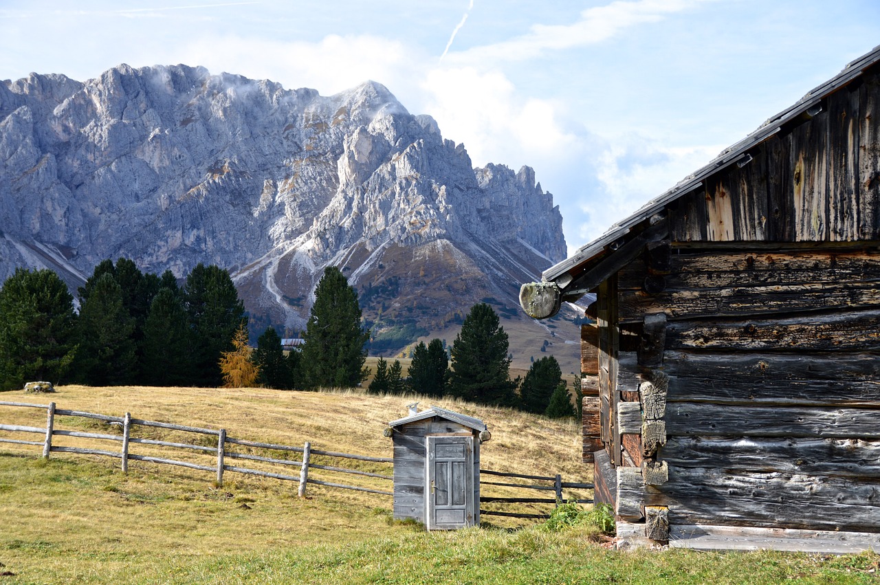 hut dolomites mountains free photo