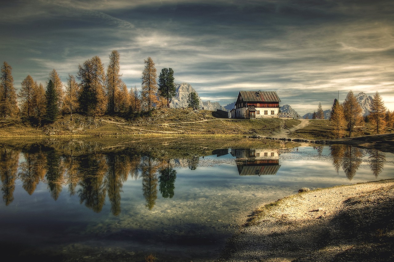 hut  dolomites  bergsee free photo