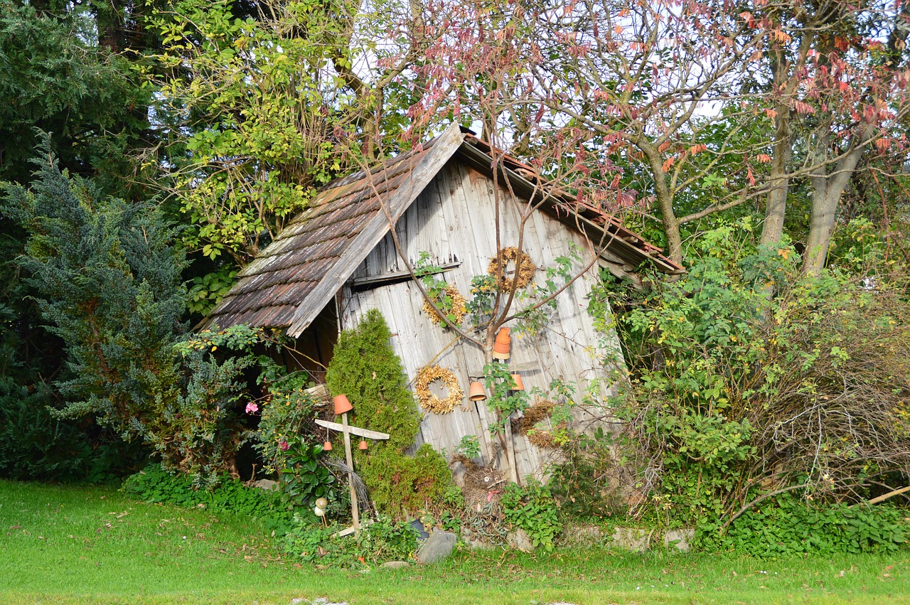 hut idyll autumn free photo