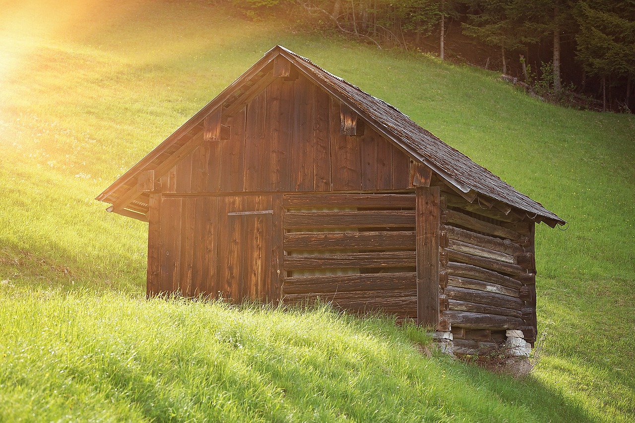 hut log cabin barn free photo