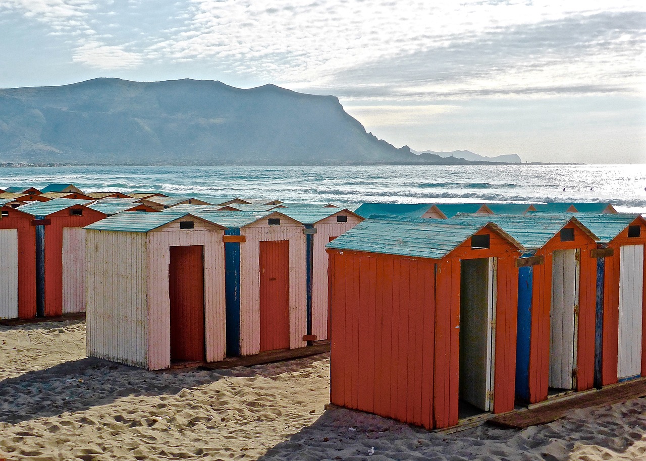 huts beach seaside free photo