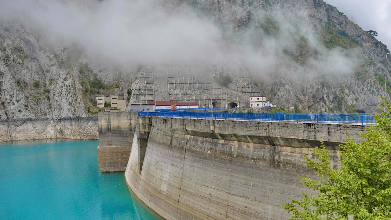 hydroelectric power station landscape water free photo