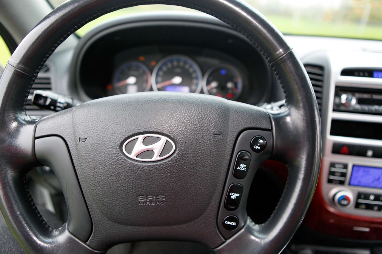 hyundai santa fe steering wheel free photo