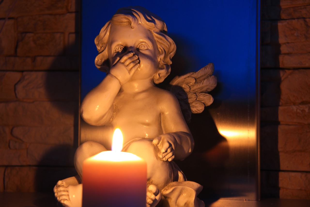 i do not speak evil angel candle free photo