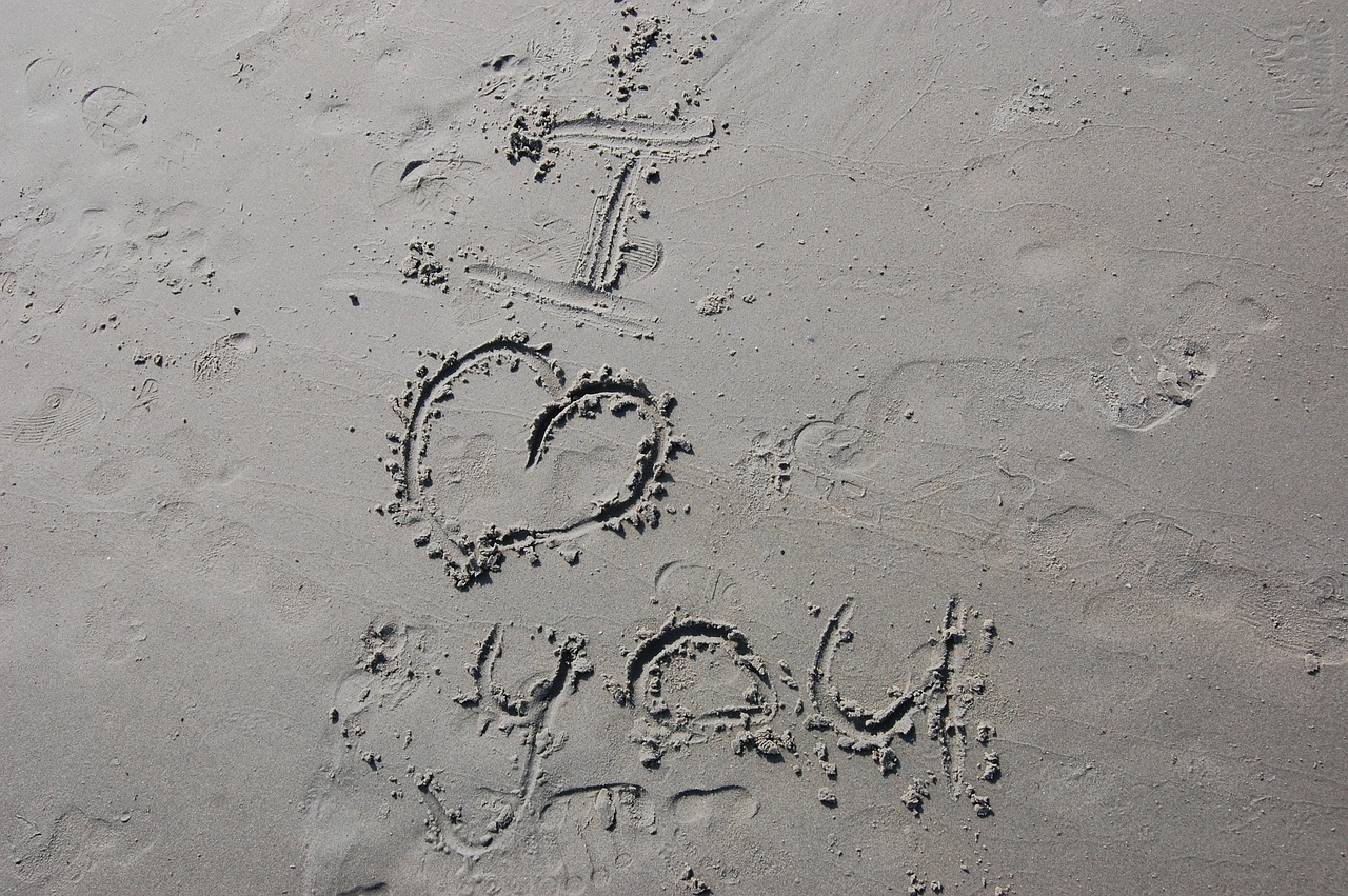 i love you beach love free photo