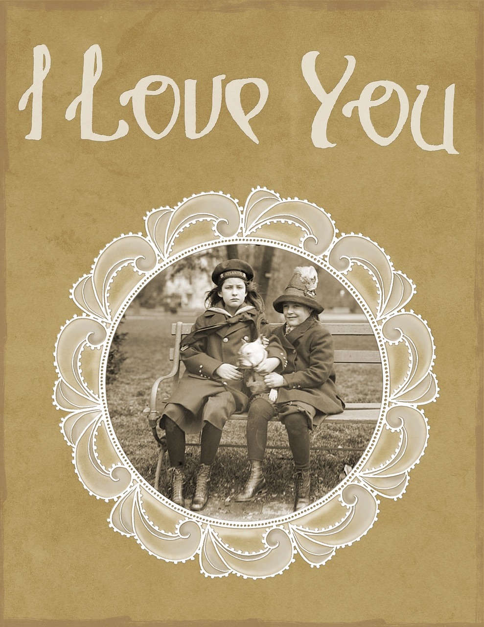 i love you card vintage free photo