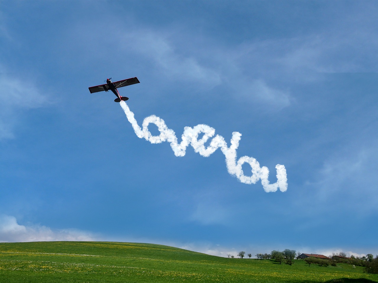 i love you clouds blue free photo