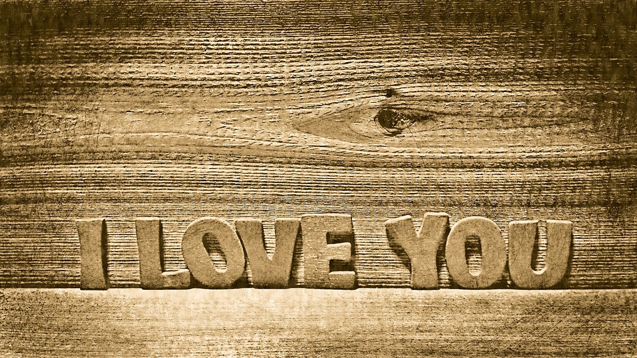 i love you wood wooden free photo