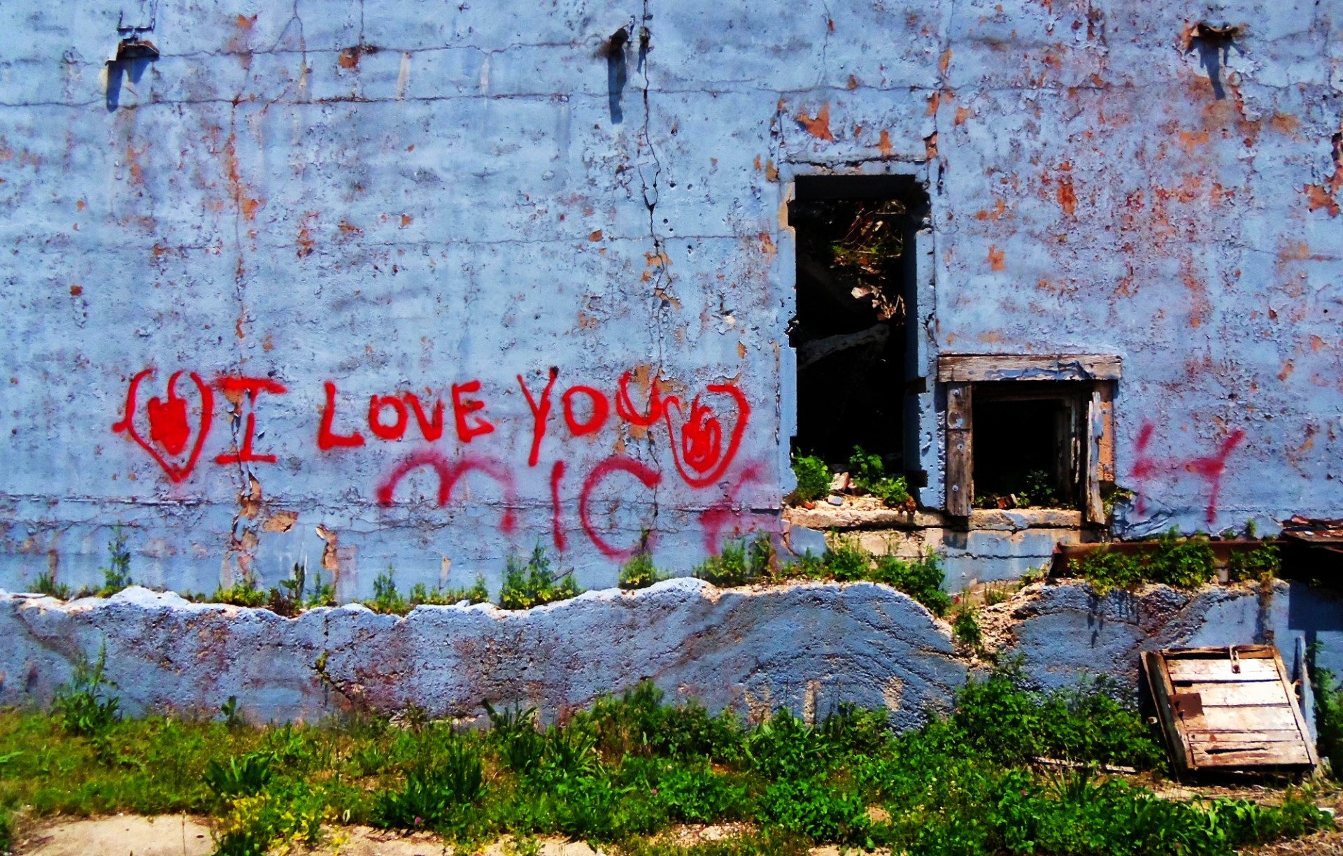 graffiti wall i love you mic free photo