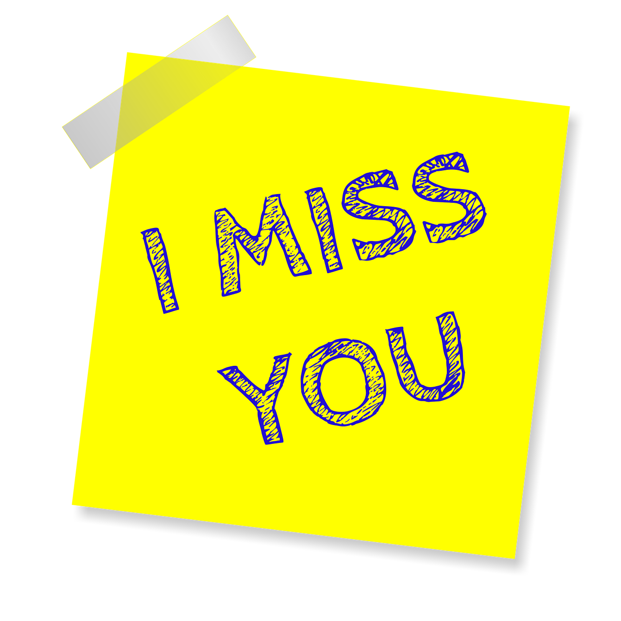 i miss you reminder post note free photo
