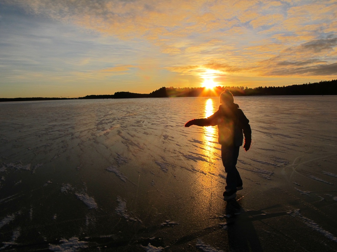 ice ice skates lake free photo