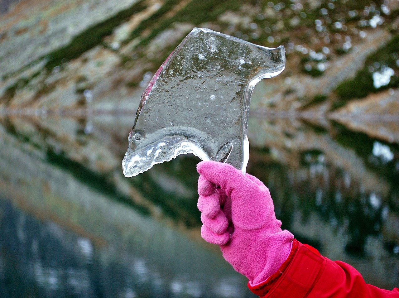 ice the hand mountains free photo