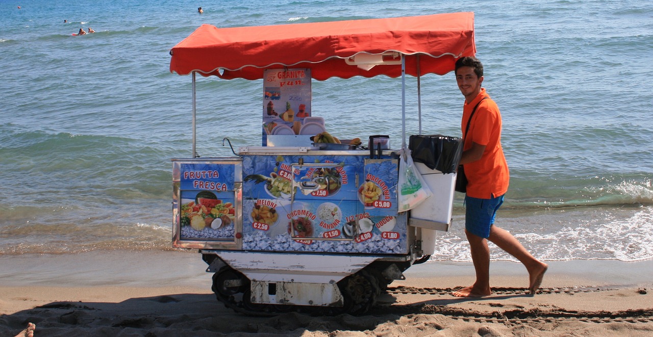 ice beach ice cream vendor free photo