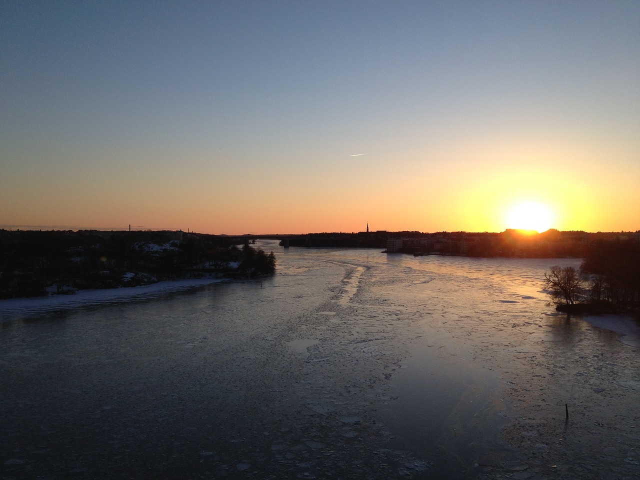 ice sunset winter free photo