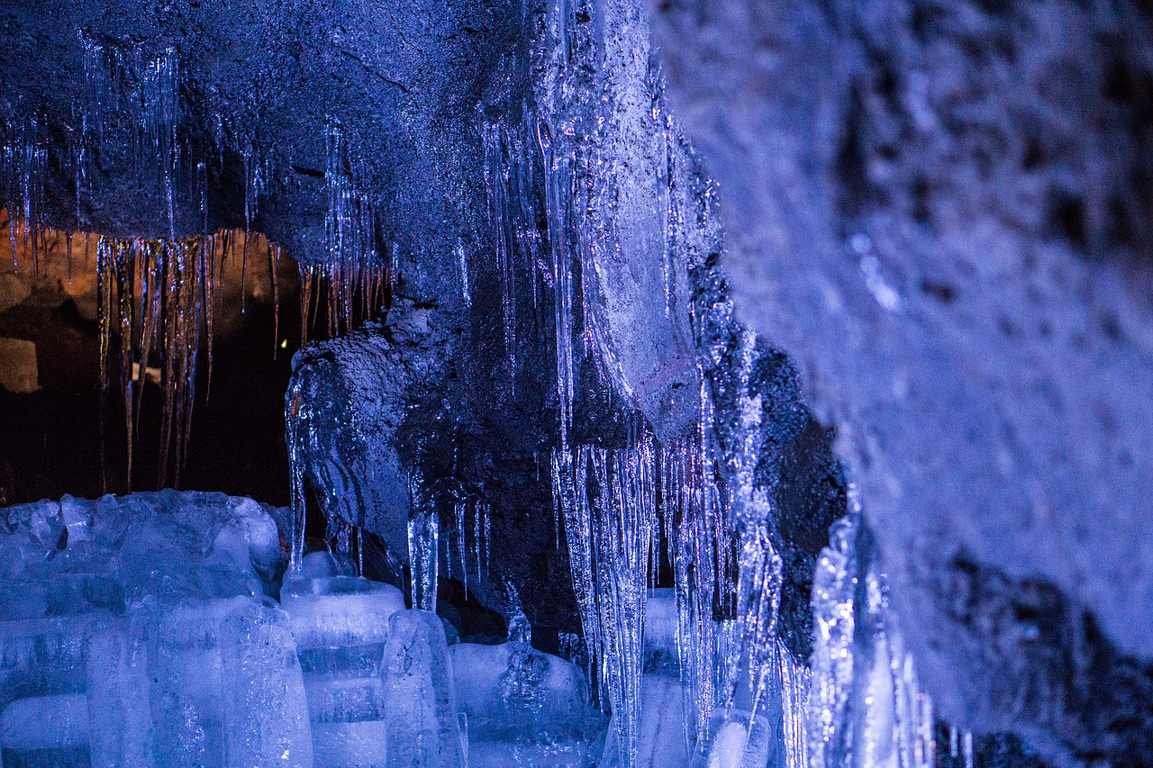 ice icicles cave free photo