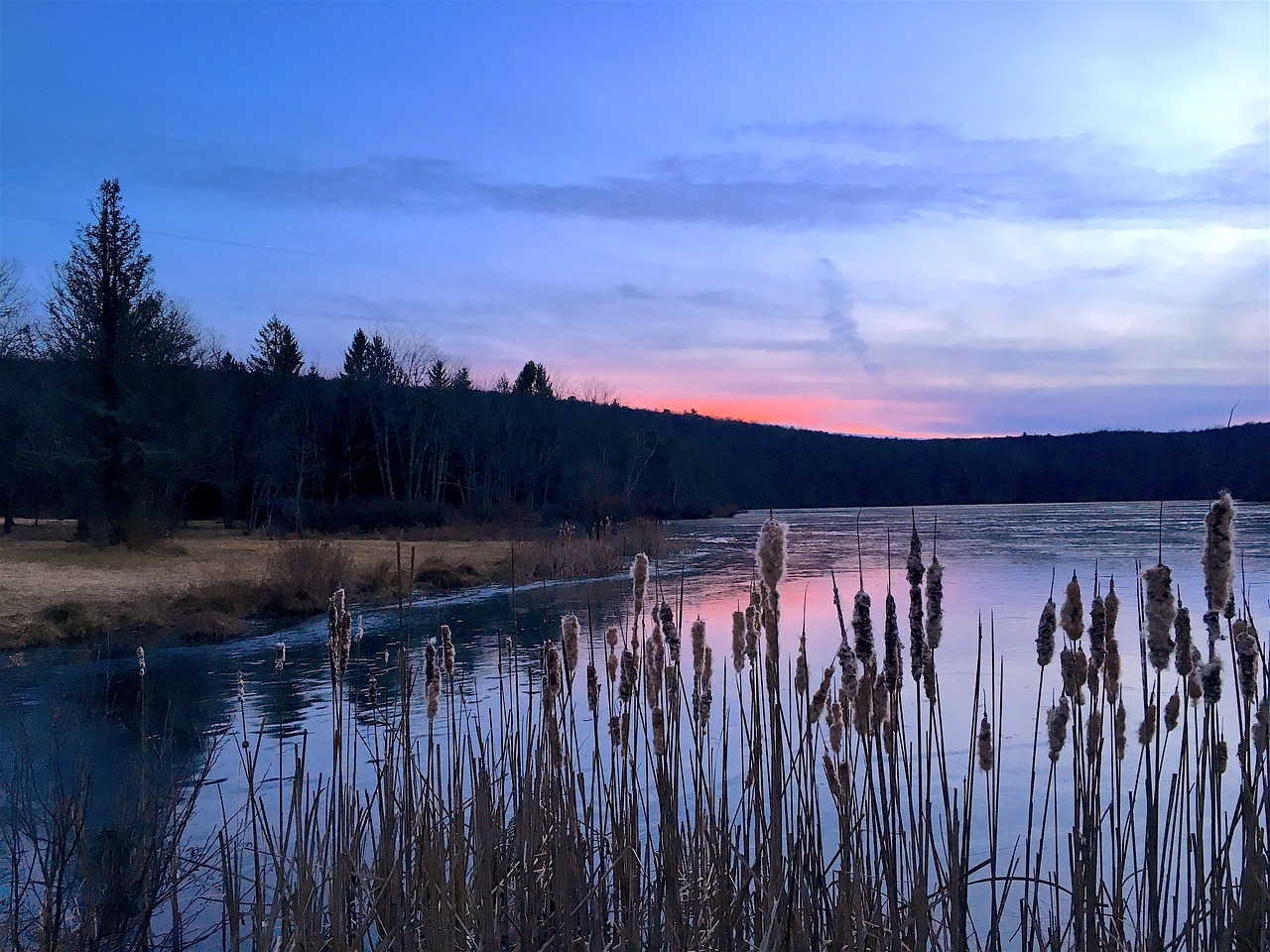 ice sunset lake free photo