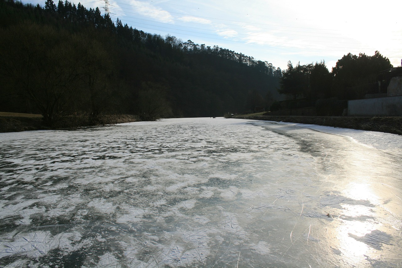 ice winter river free photo