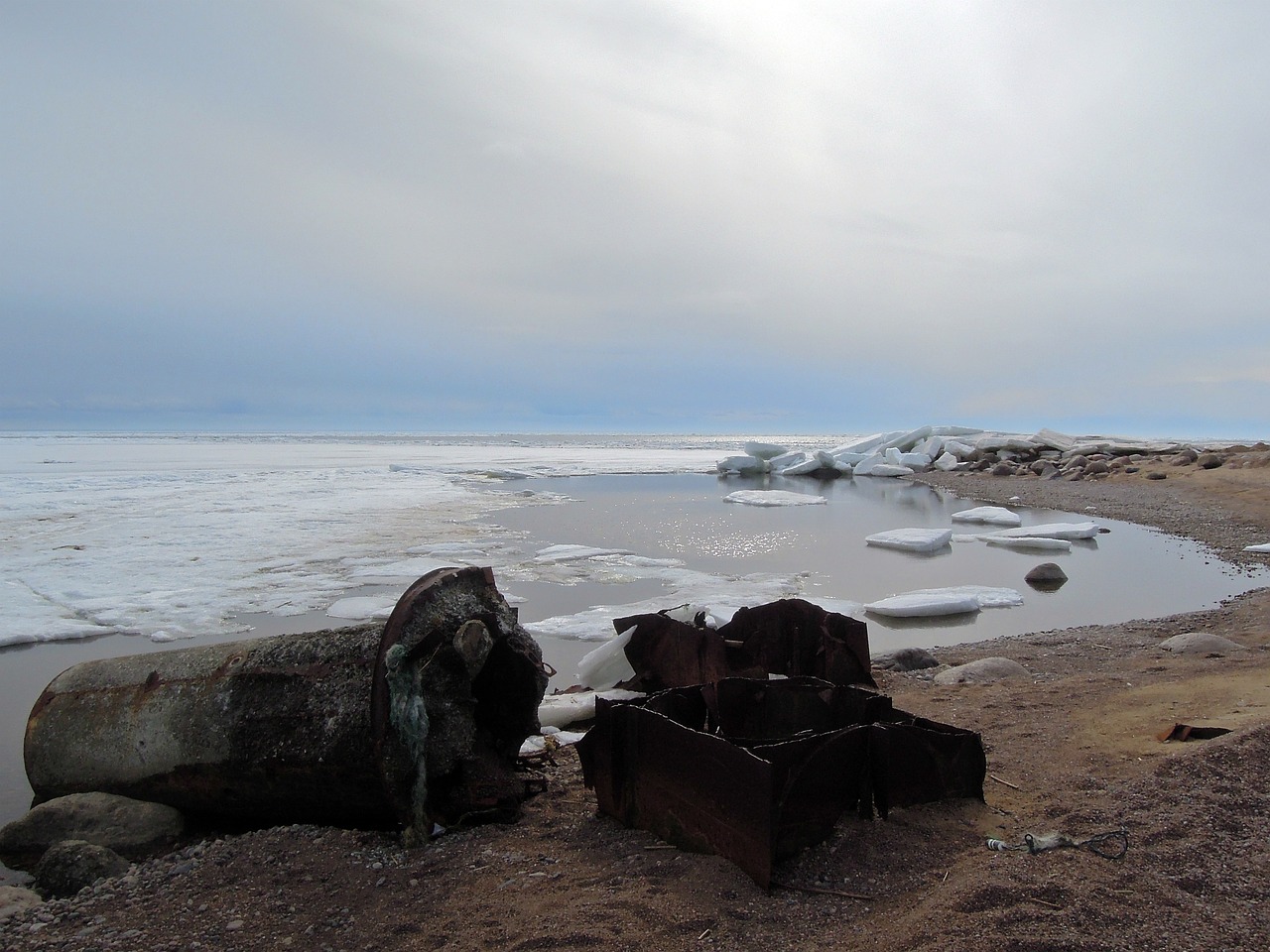 ice old wharf rusty free photo