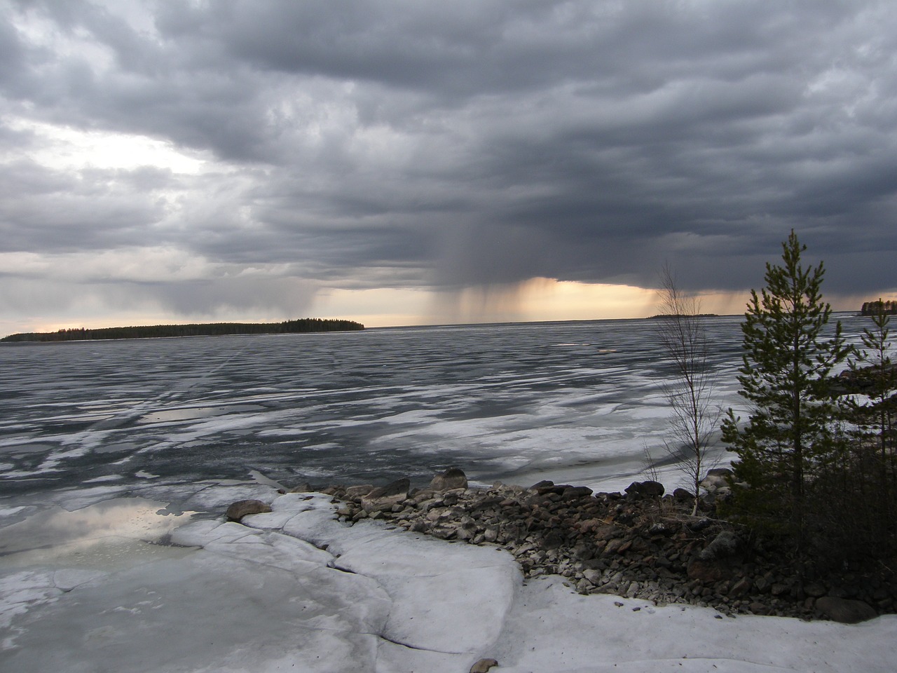 ice thunderstorm landscape free photo