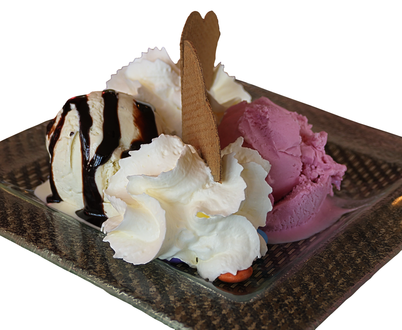 Download free photo of Ice, ice cream sundae, waffle, dessert, ice ...