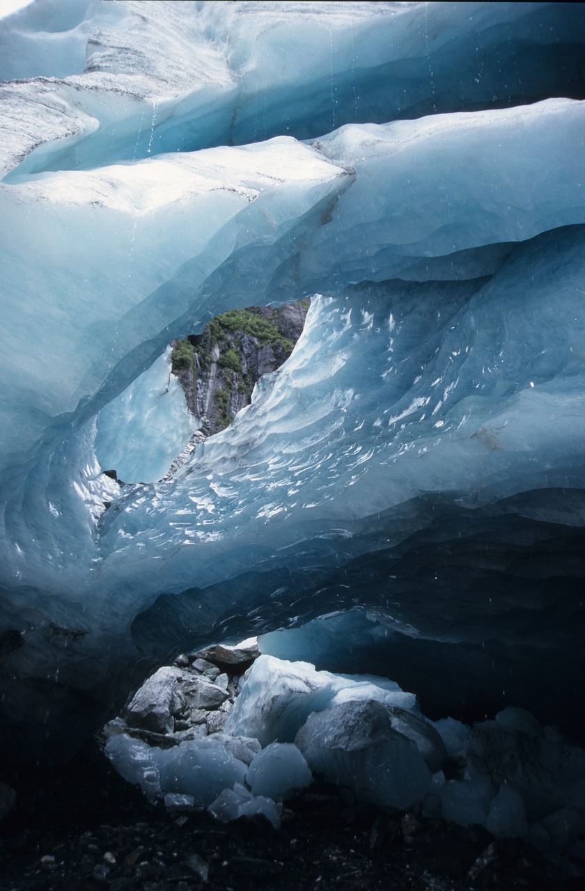 ice  ice cave  blue free photo