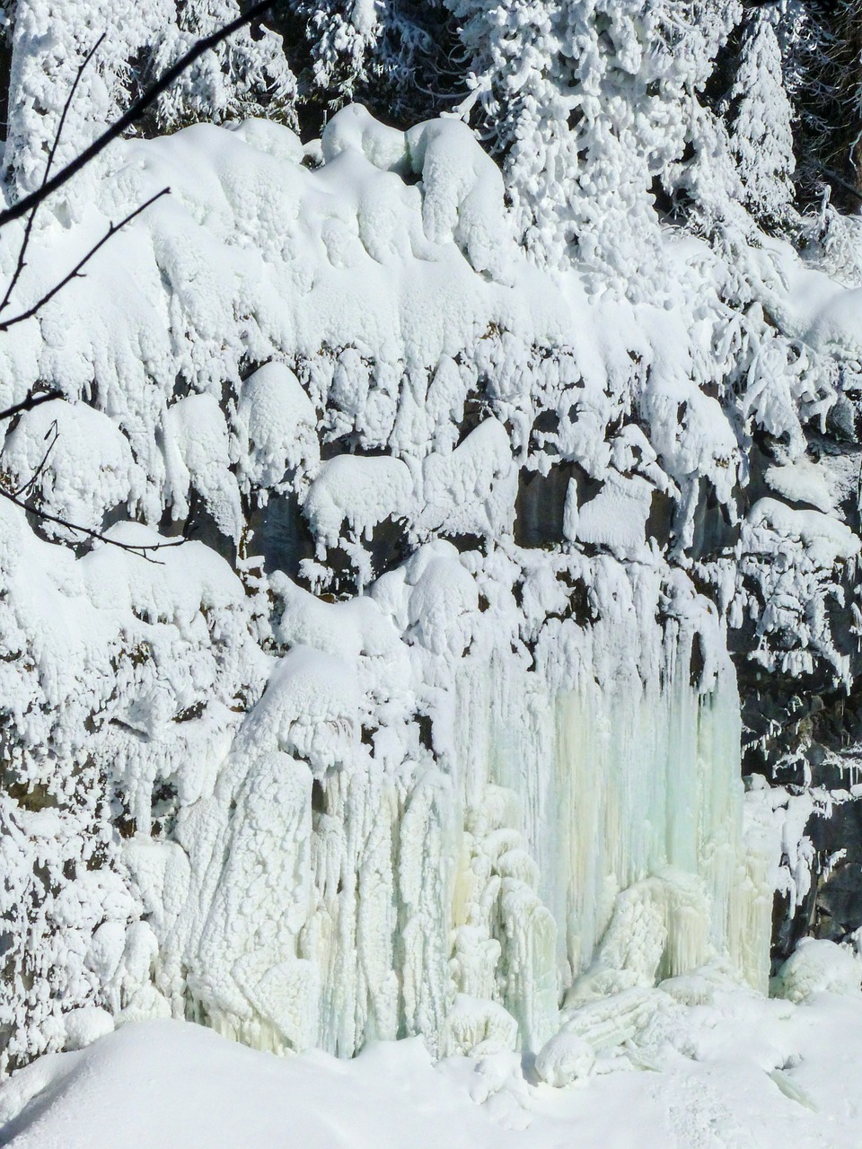 ice waterfall frozen free photo