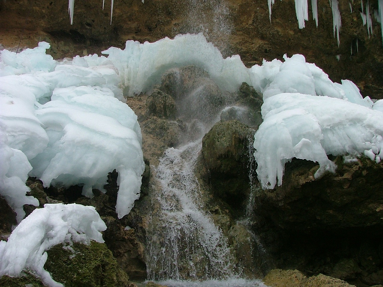 ice waterfall winter free photo