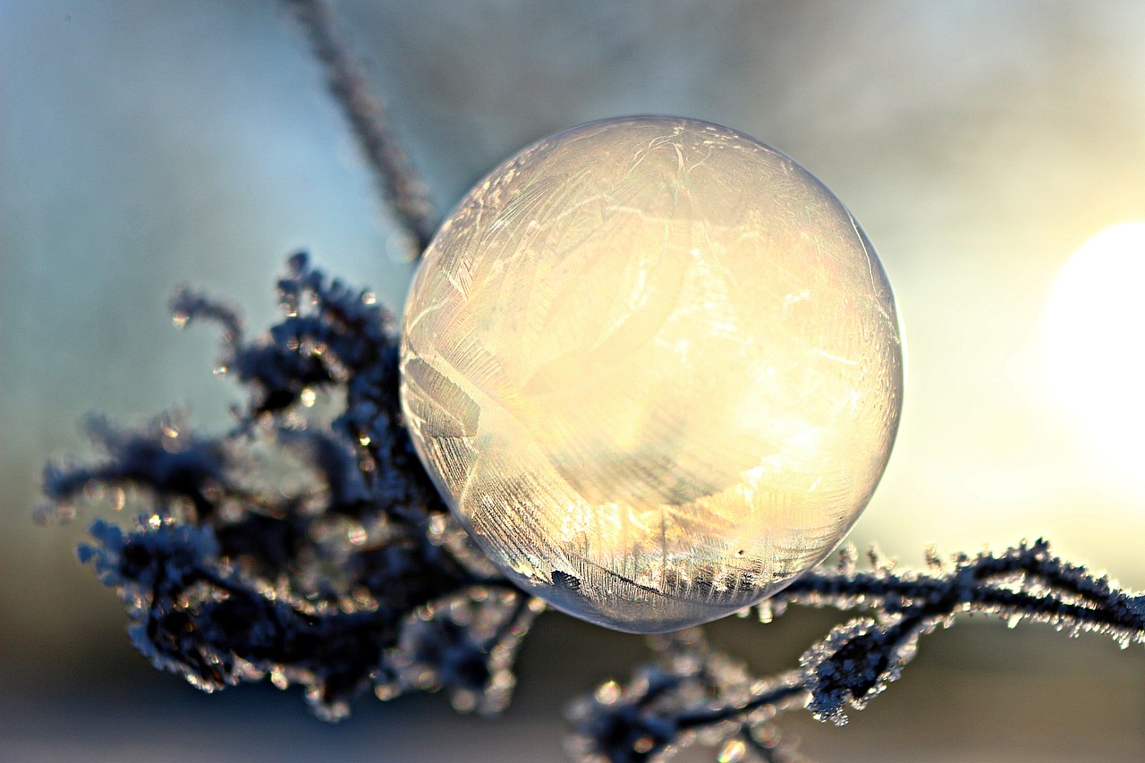 ice-bag soap bubble frost free photo
