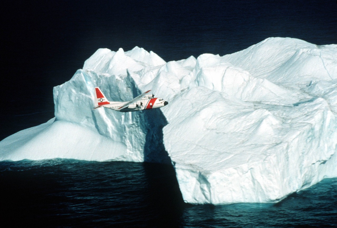 ice berg airplane flying free photo