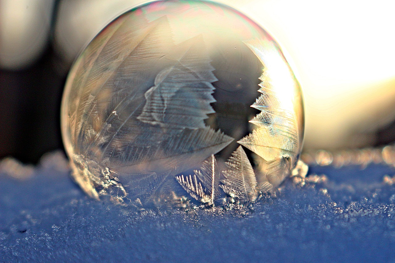 ice bubble  ice crystal  frozen bubble free photo