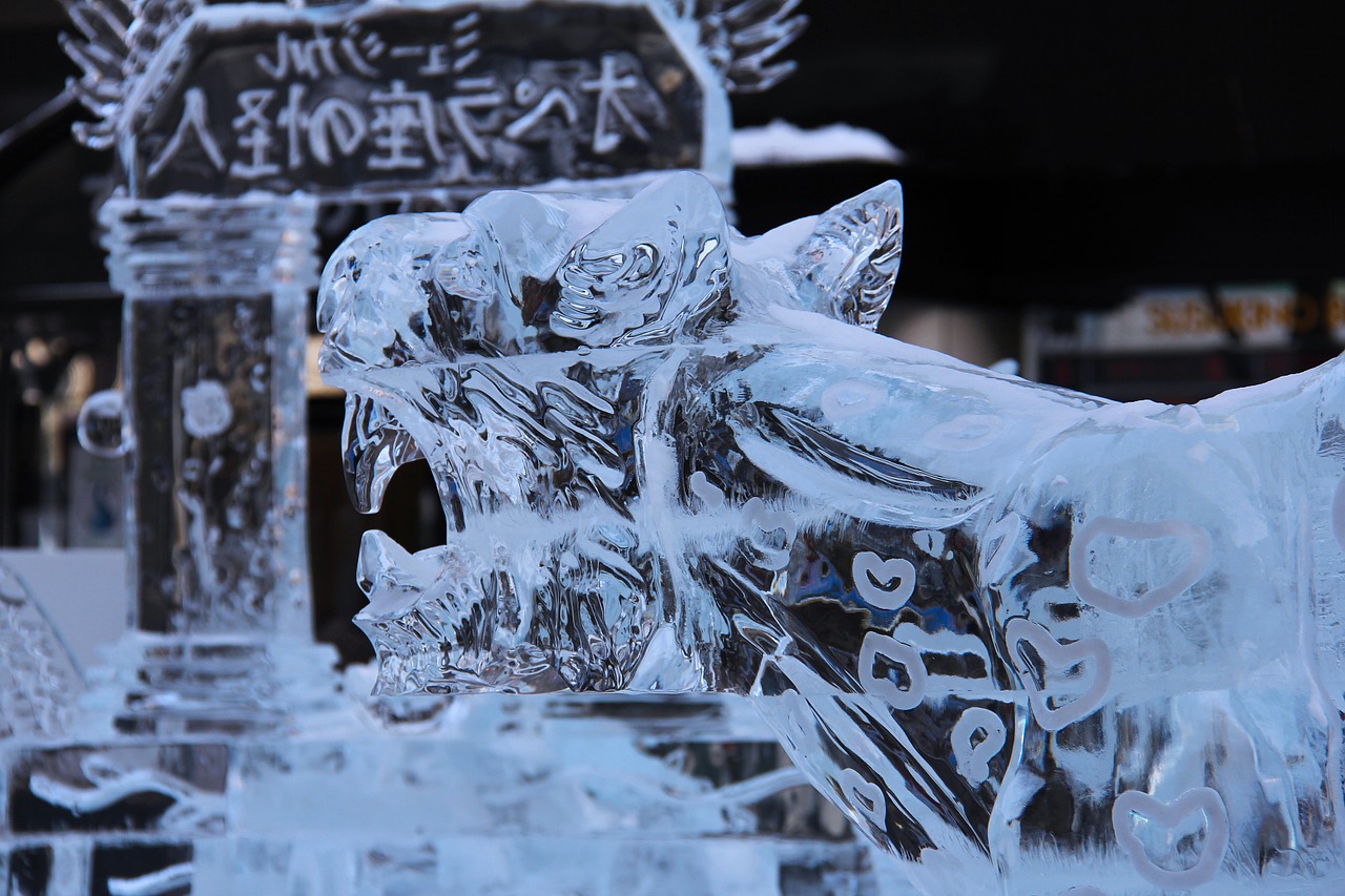 ice carving ice art sculpture free photo